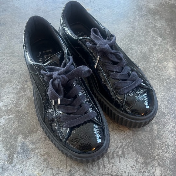 Fenty Puma by Rihanna Black Patent Leather Creeper Platform 7.5 - Picture 8 of 11